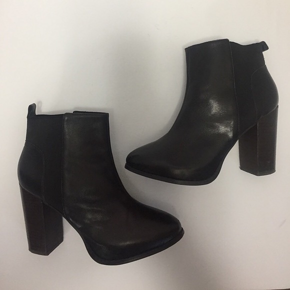 Topshop Dark Brown Leather Ankle Boots - Picture 2 of 8